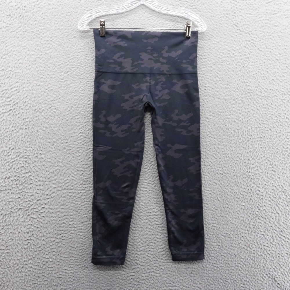 Spanx‎ Womens Compression Legging Size Large Black Camo Womens Slimming Shaping